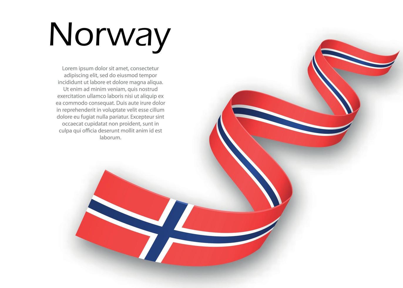 acenando a fita ou banner com bandeira da noruega vetor