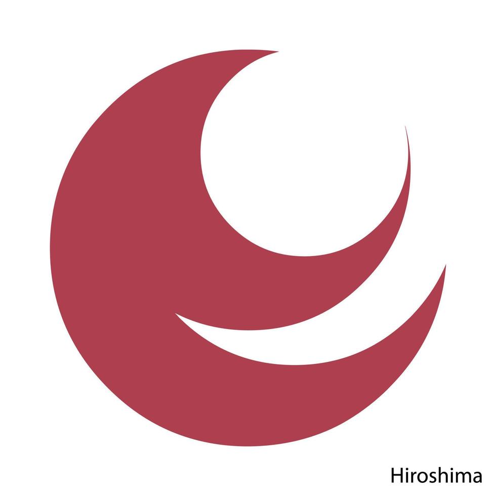brasão de armas de hiroshima é uma prefeitura do japão. emblema vetorial vetor