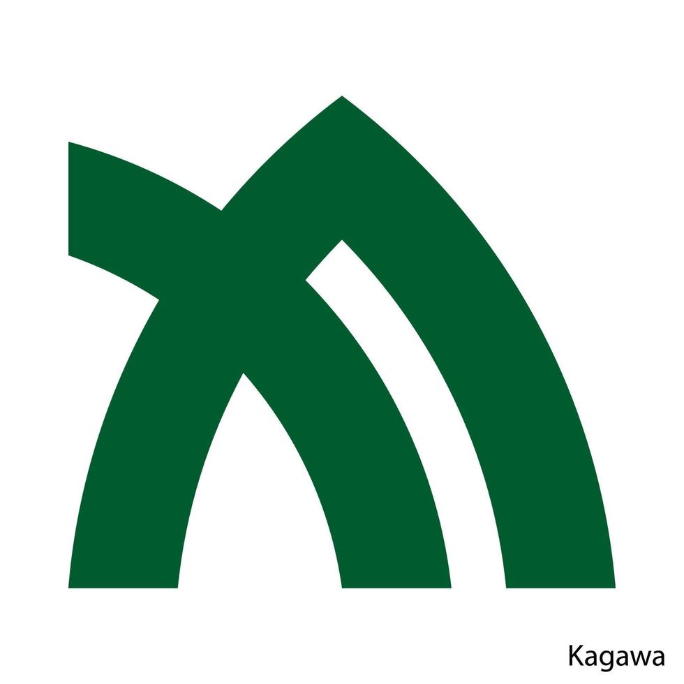 brasão de armas de kagawa é uma prefeitura do japão. emblema vetorial vetor