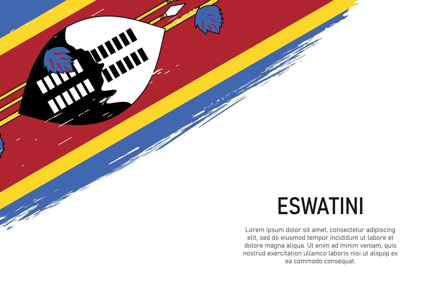 fundo de traçado de pincel estilo grunge com bandeira da eswatini vetor