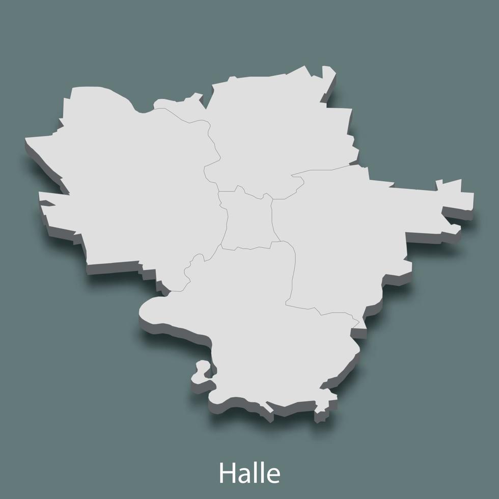 mapa isométrico 3d de halle é uma cidade da alemanha vetor