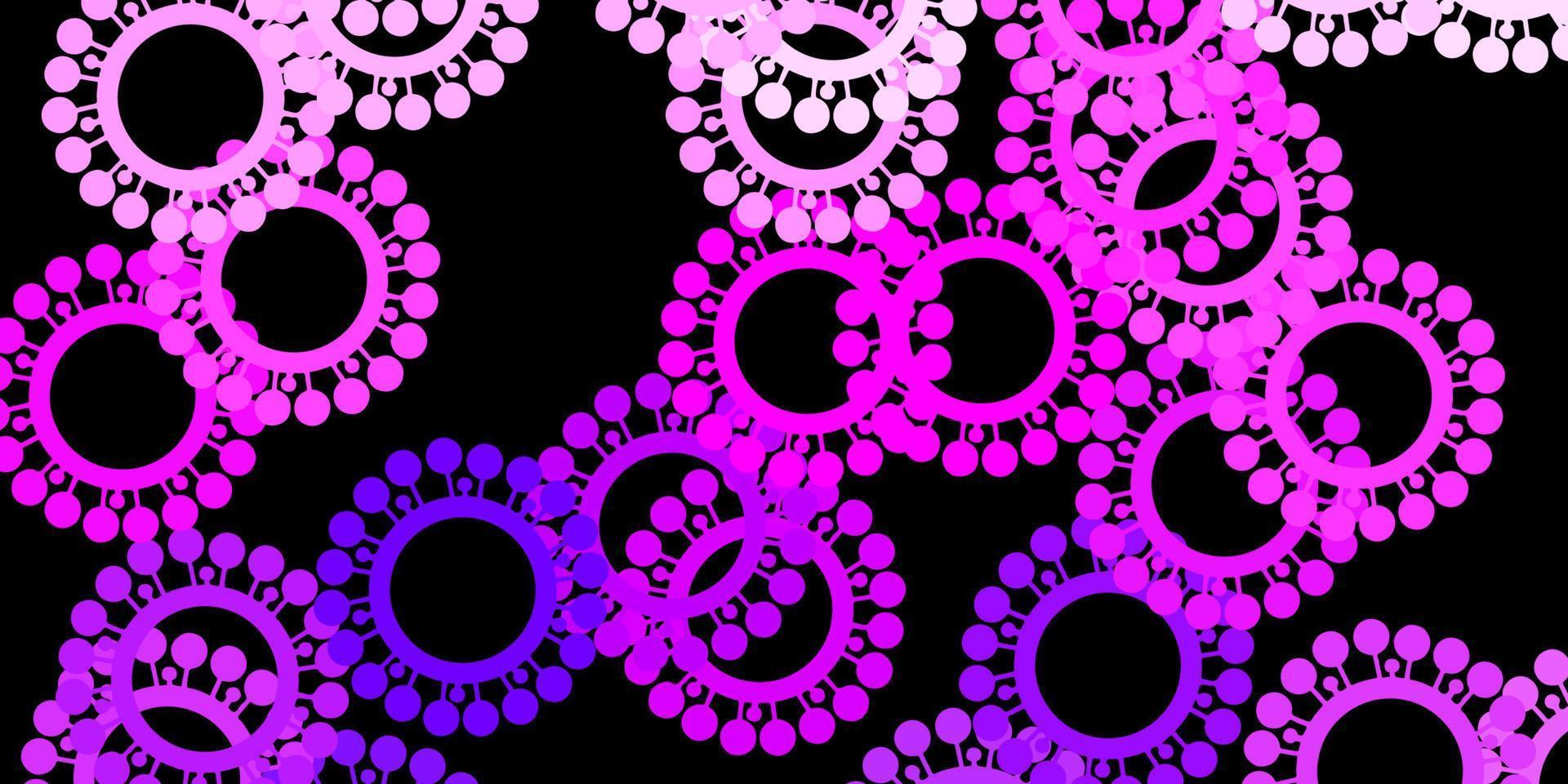 textura vector roxo escuro com símbolos de doença.