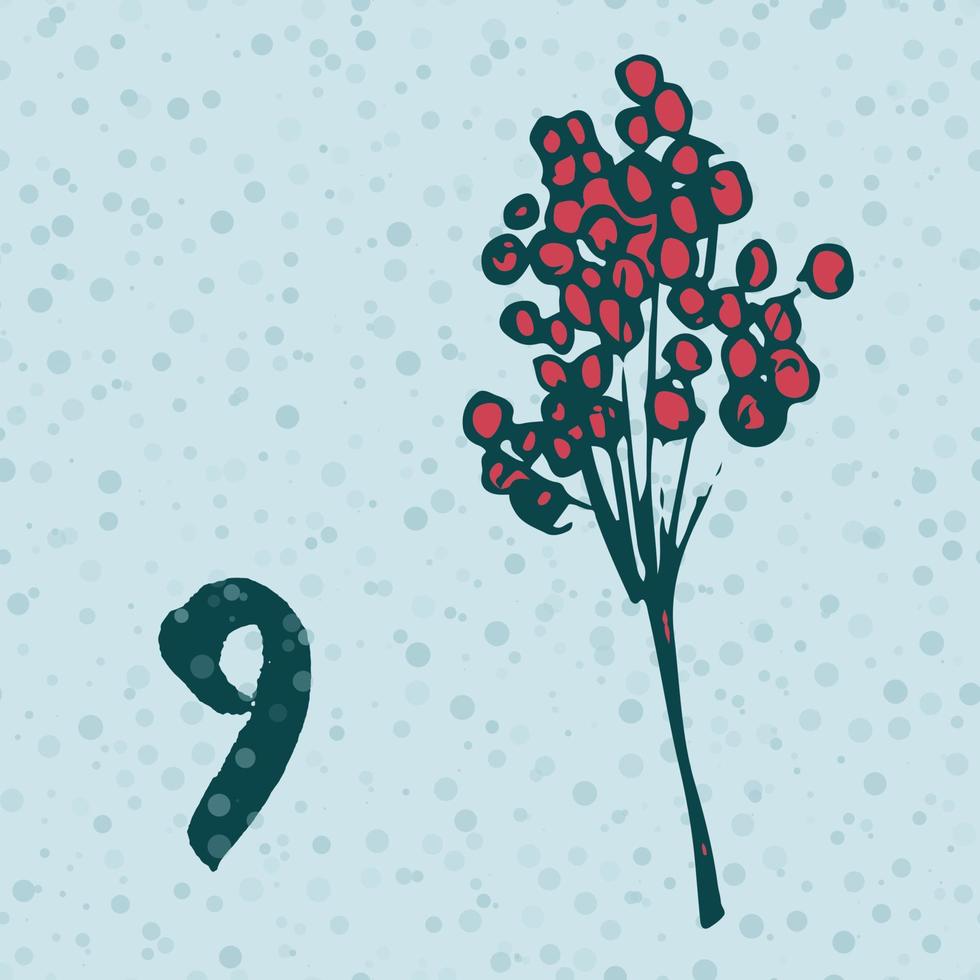 página do calendário do advento 25 dias de natal com espaço para texto. vetor