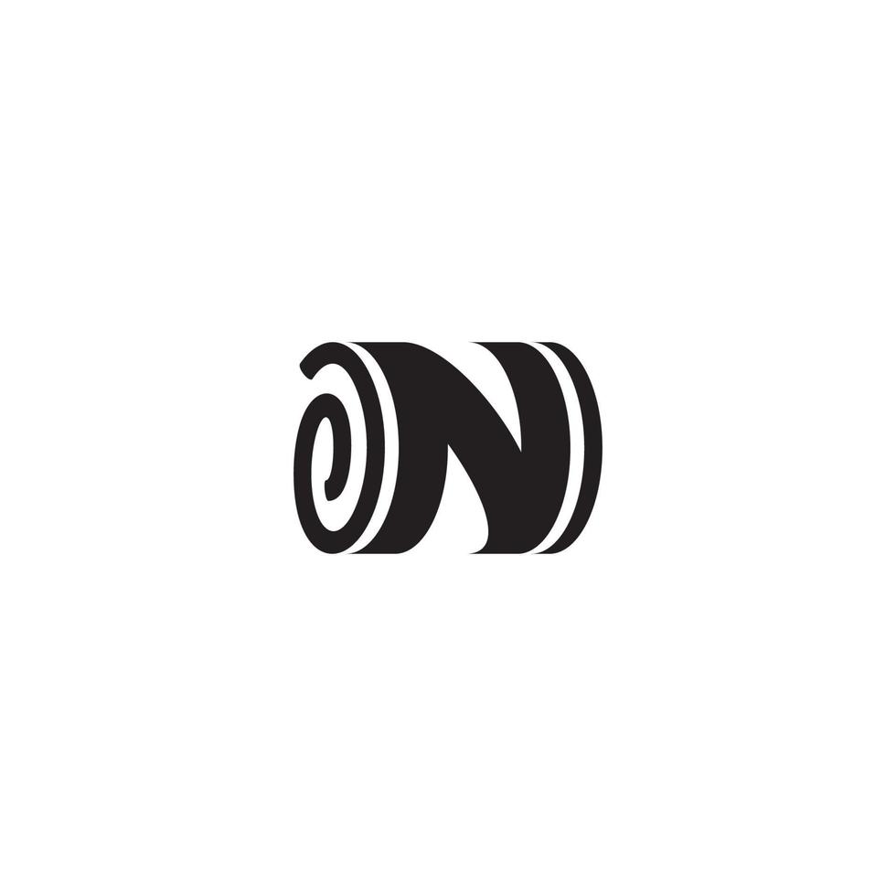 letra n e roll logotipo ou design de ícone vetor