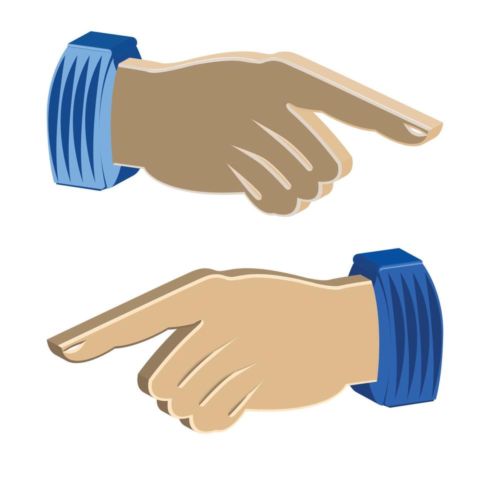 símbolo de mão apontando os dedos vetor