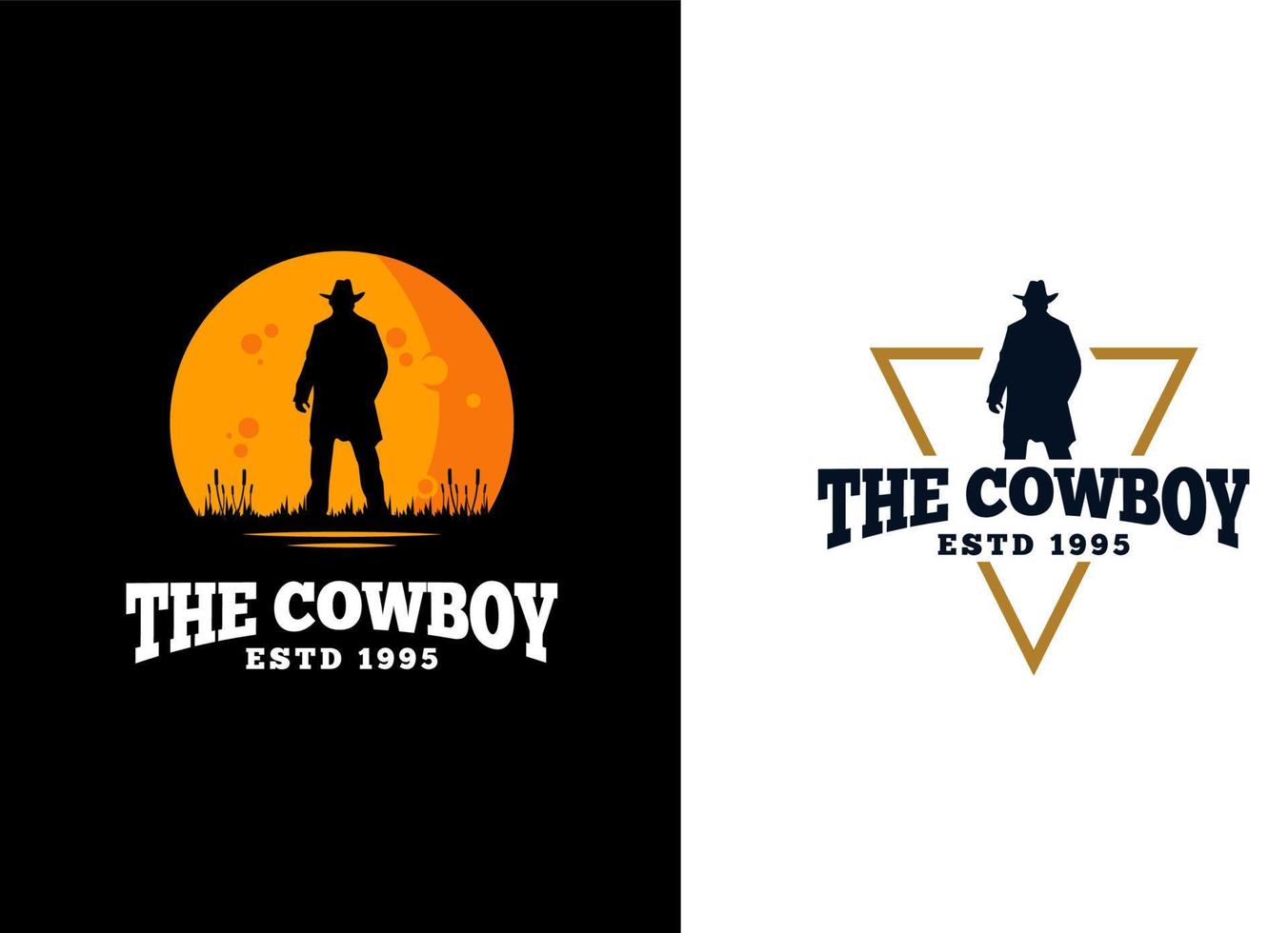 o logotipo do cowboy em estilo vintage vetor
