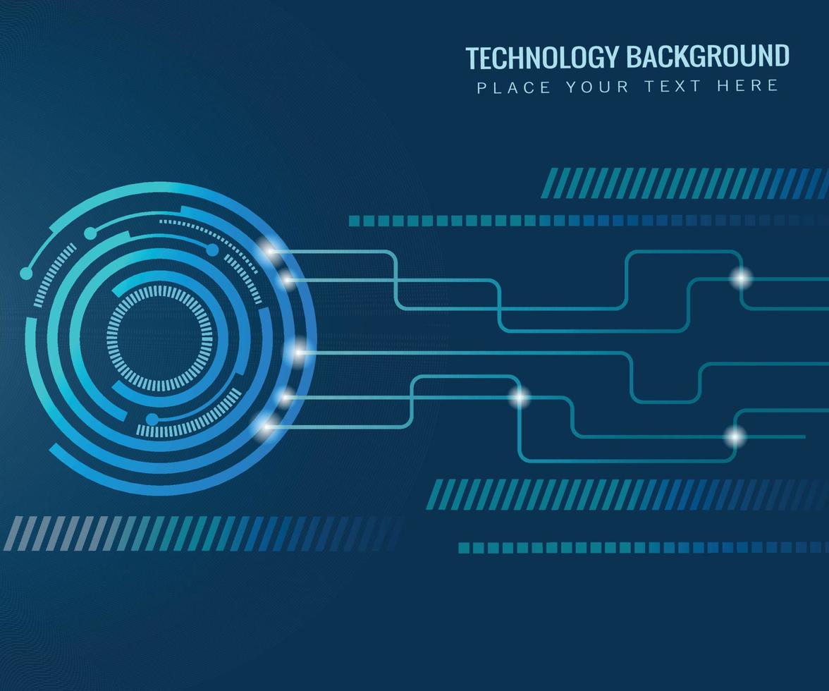 círculos de fundo de tecnologia e linhas de conexão de embarque de circuito vetor