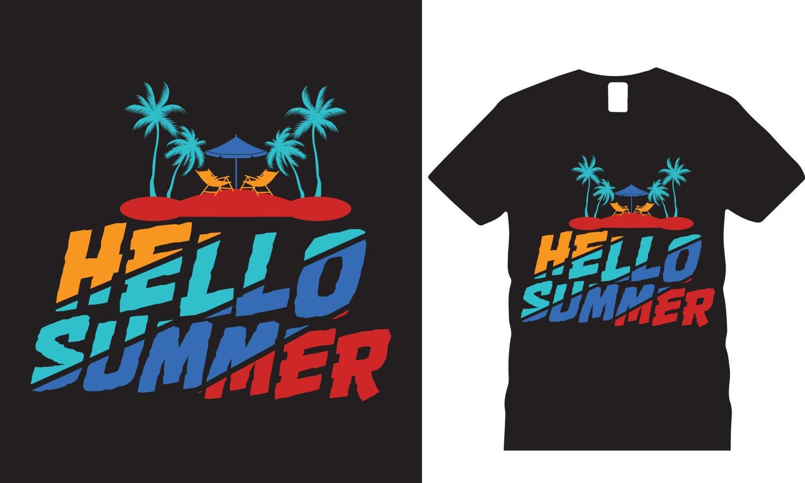 design de camiseta de verão vetor