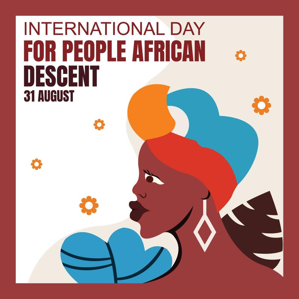 ilustração vetorial gráfico de mulher africana vestindo uma cobertura de cabeça, perfeito para o dia internacional, pessoas de ascendência africana, comemorar, cartão de felicitações, etc. vetor