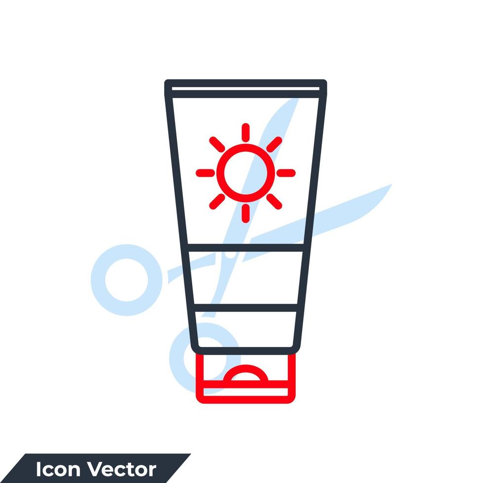 ilustração em vetor logotipo ícone loção. modelo de símbolo de protetor solar para coleção de design gráfico e web