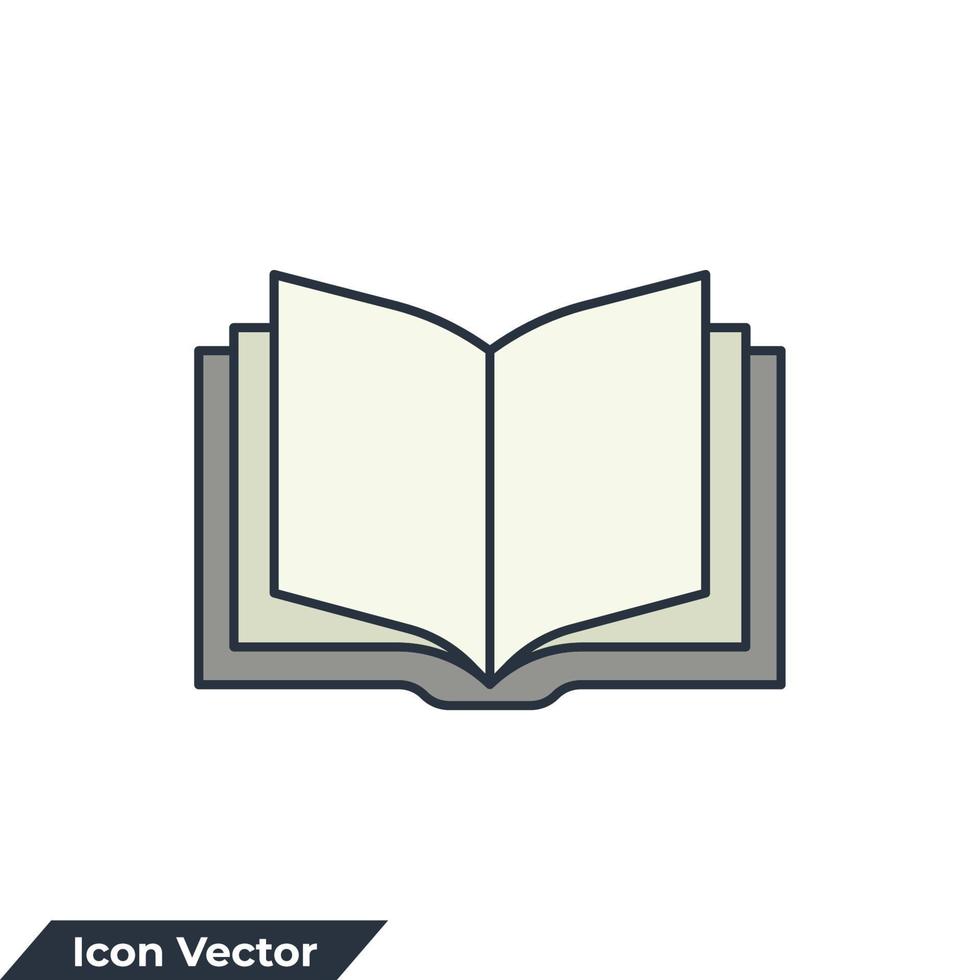 livro ícone logotipo ilustração vetorial. modelo de símbolo de livro para coleção de design gráfico e web vetor