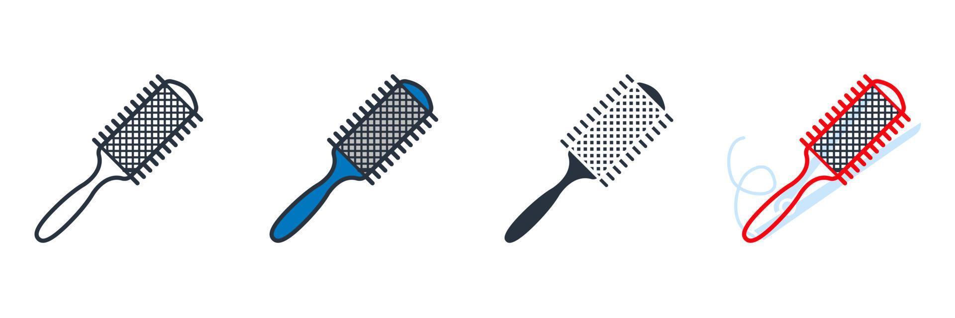 ilustração em vetor logotipo do ícone de escova de cabelo. modelo de símbolo de pente para coleção de design gráfico e web