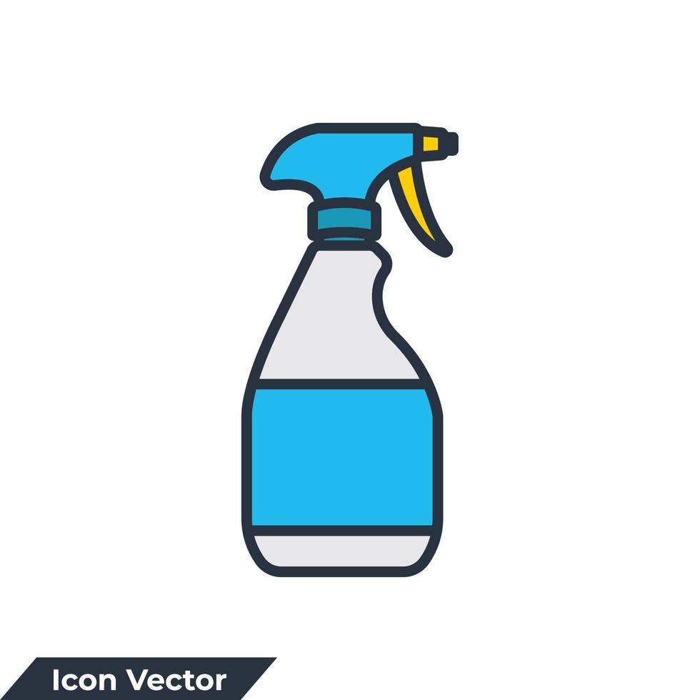 spray garrafa ícone logotipo ilustração vetorial. modelo de símbolo de garrafa de spray para coleção de design gráfico e web vetor