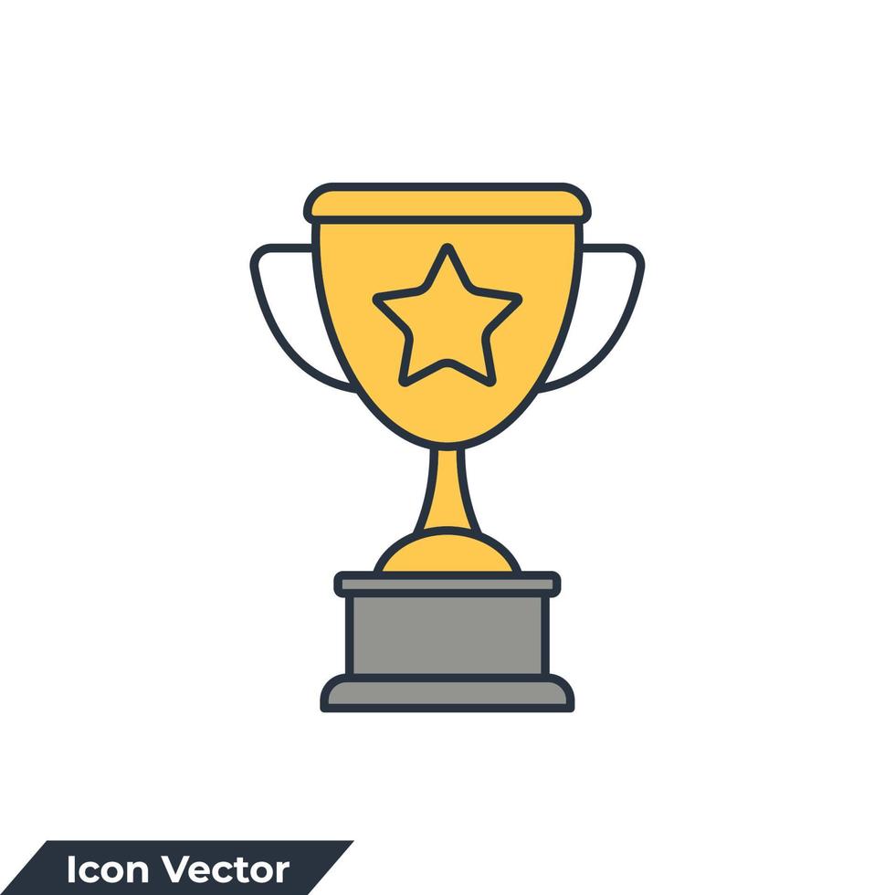 ilustração em vetor troféu ícone logotipo. modelo de símbolo de taça de troféu para coleção de design gráfico e web