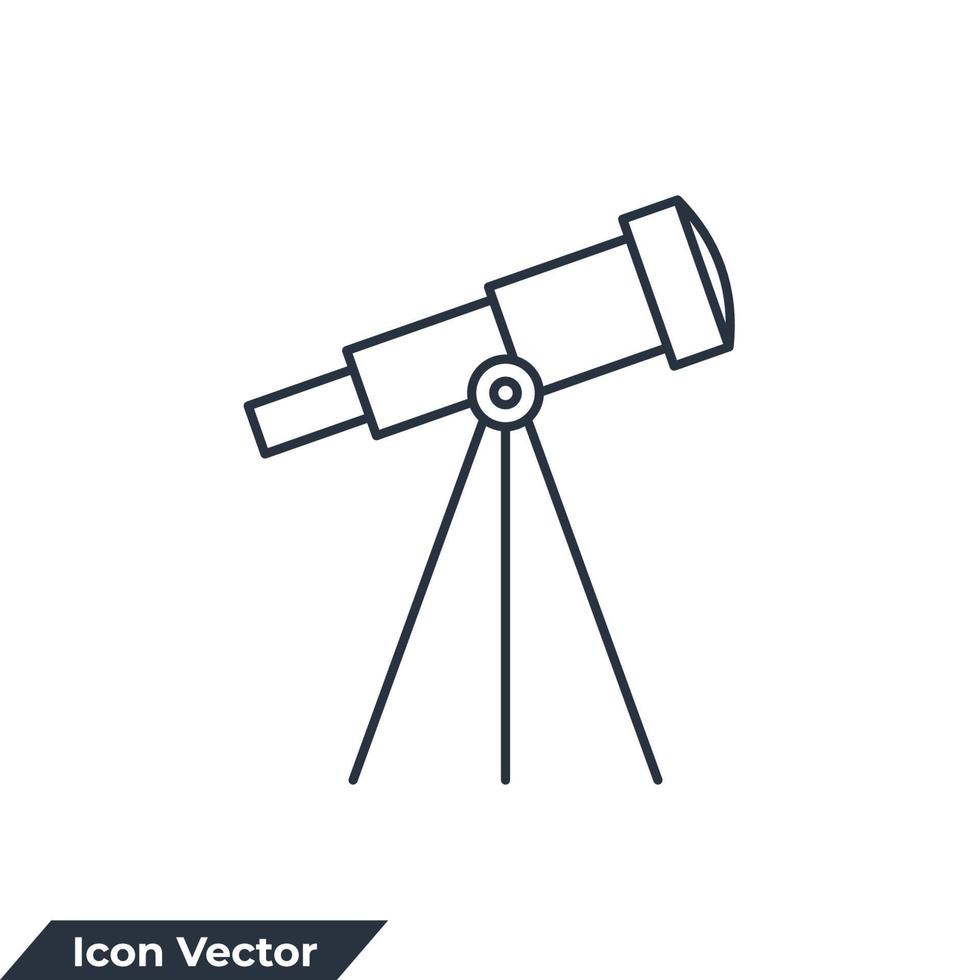 ilustração em vetor astronomia ícone logotipo. modelo de símbolo de telescópio para coleção de design gráfico e web