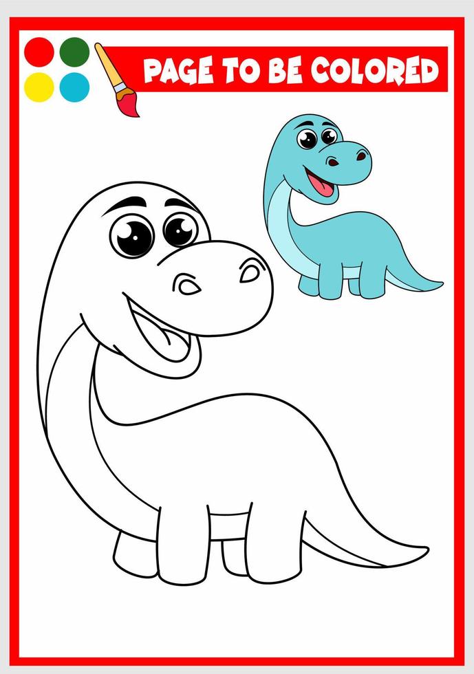 livro de colorir para crianças. dinossauro fofo vetor