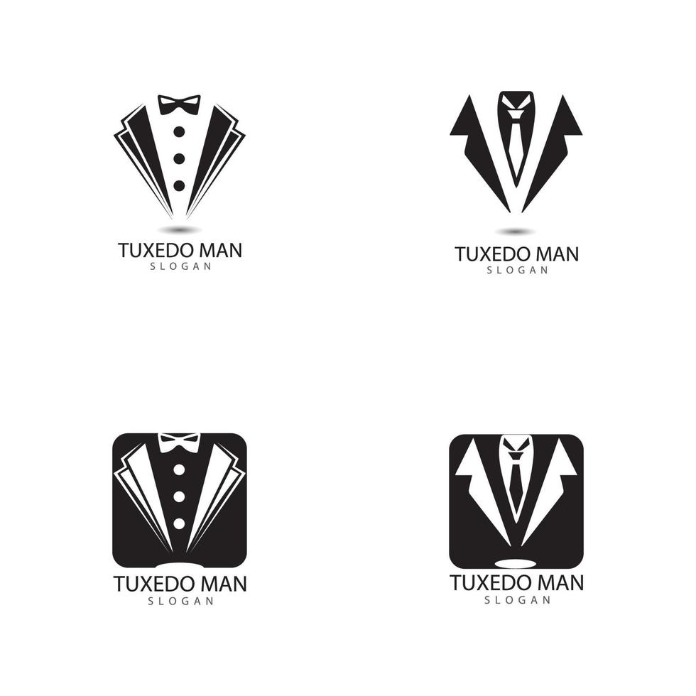 modelo de vetor de design de logotipo de homem de smoking