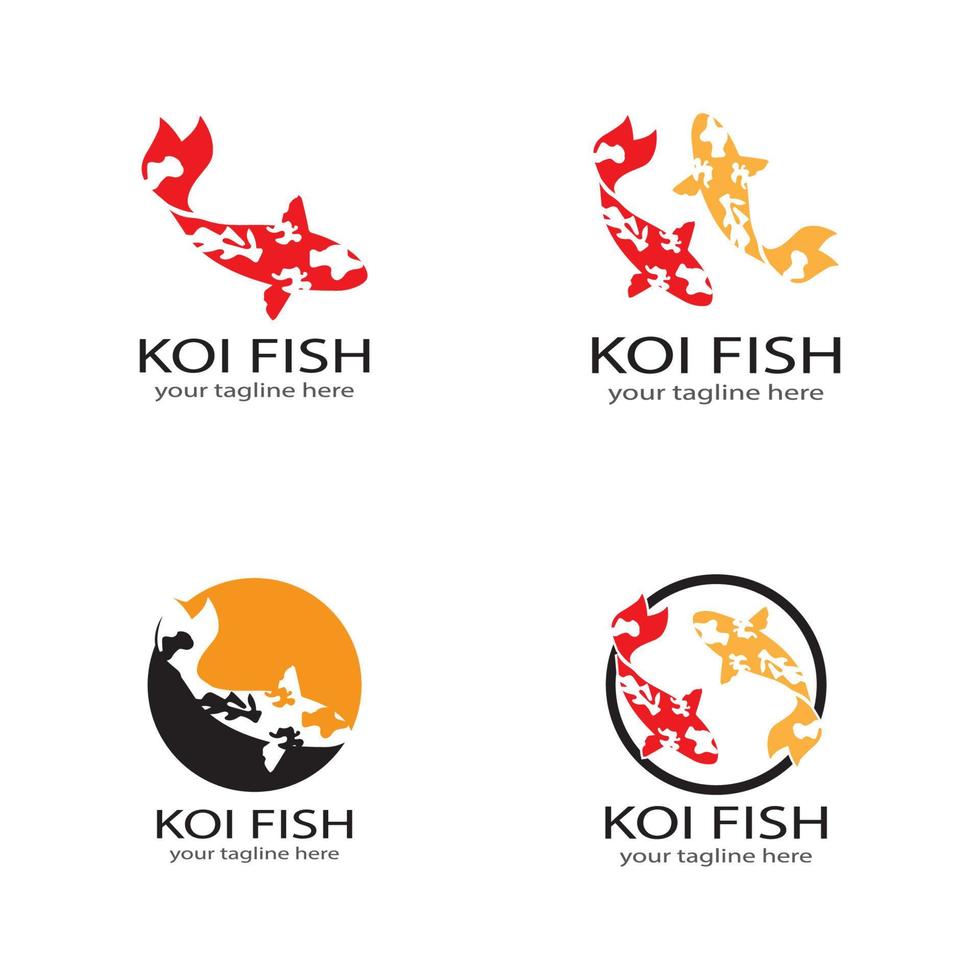 modelo de vetor de logotipo e símbolos de peixe koi