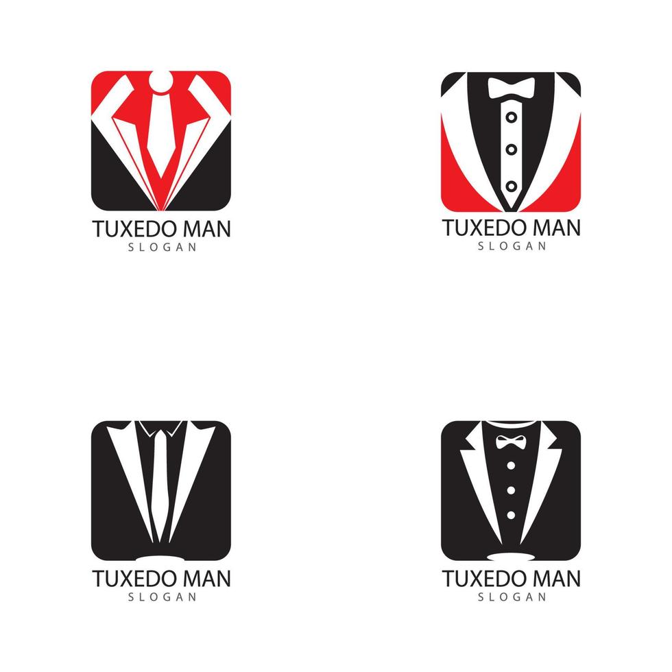 modelo de vetor de design de logotipo de homem de smoking