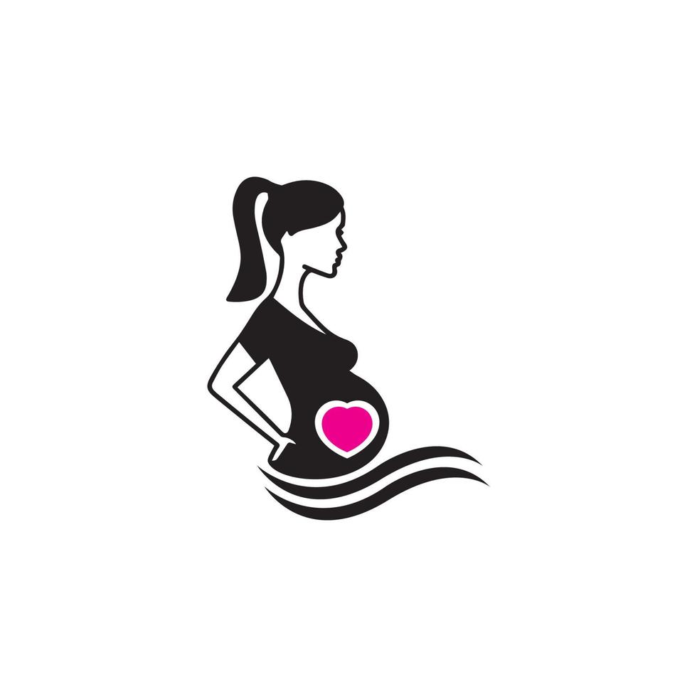 grávida logotipo modelo vetorial ícone ilustração design vetor
