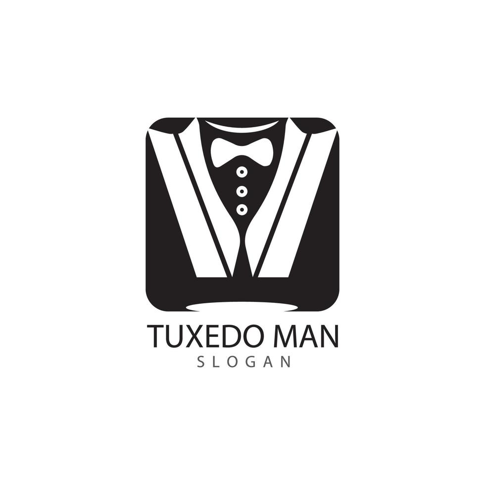 modelo de vetor de design de logotipo de homem de smoking