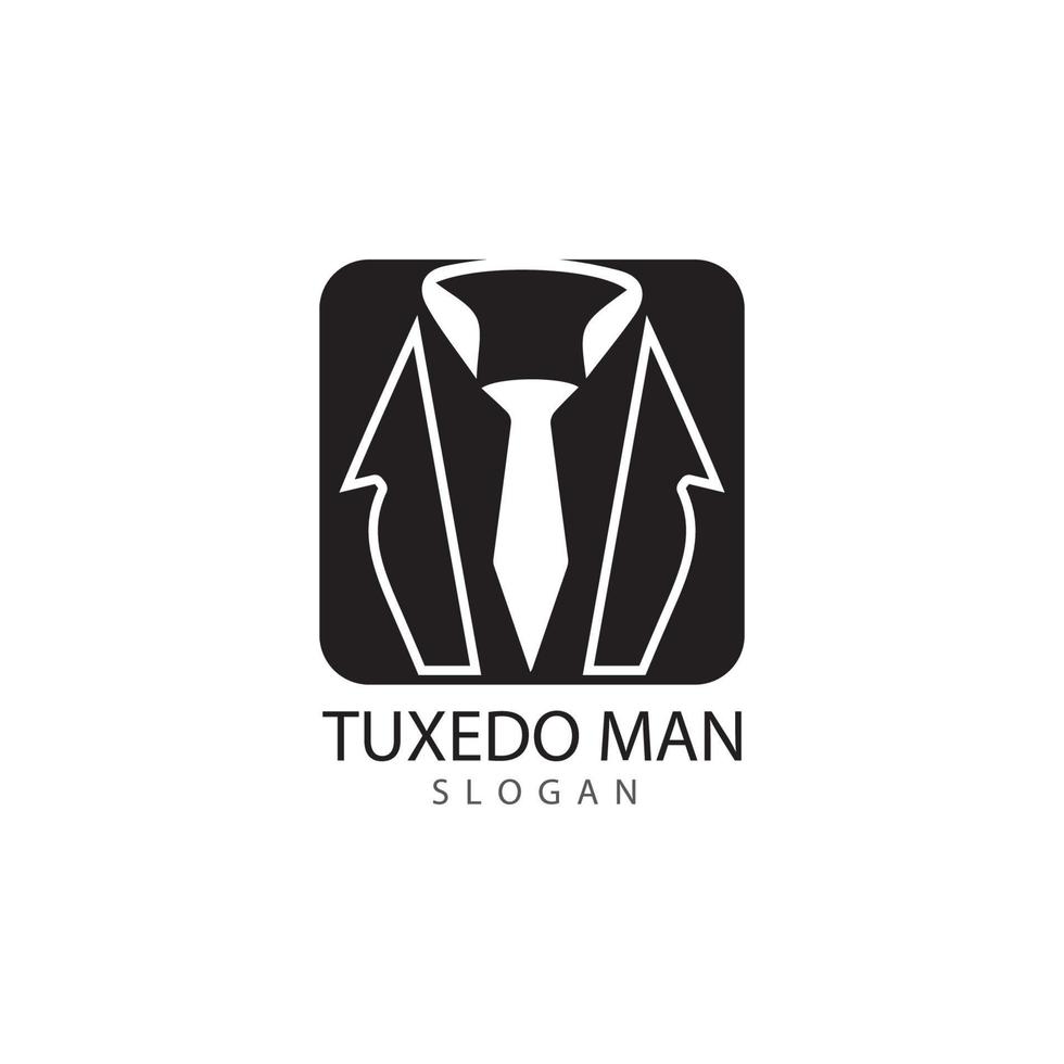 modelo de vetor de design de logotipo de homem de smoking