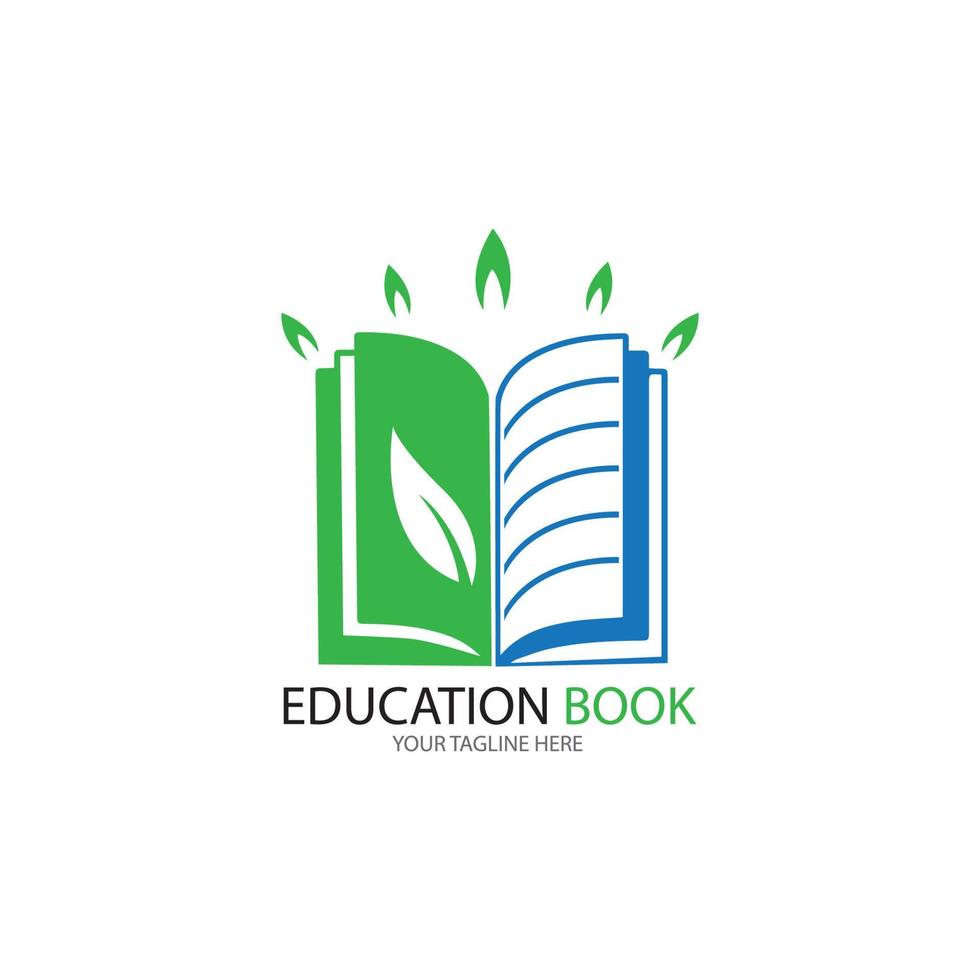 design de ilustração vetorial de modelo de logotipo de educação de livro vetor