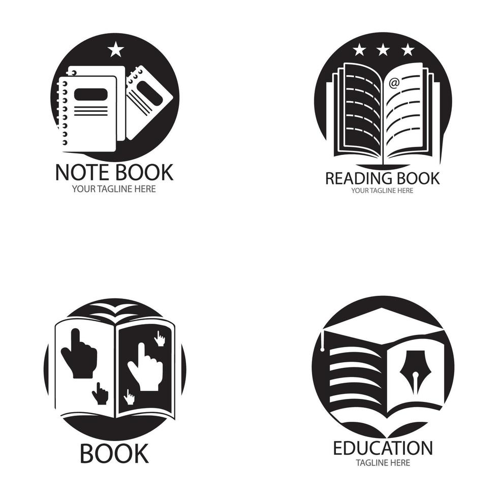 design de ilustração vetorial de modelo de logotipo de educação de livro vetor