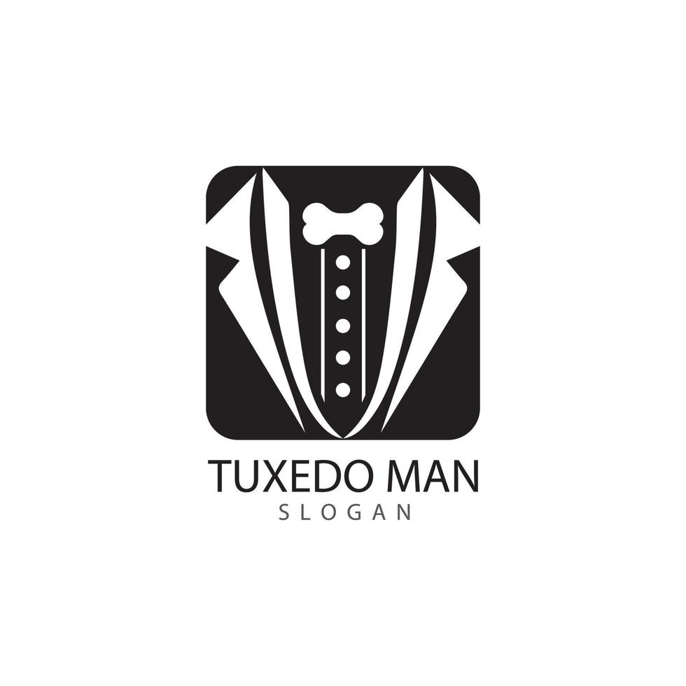 modelo de vetor de design de logotipo de homem de smoking