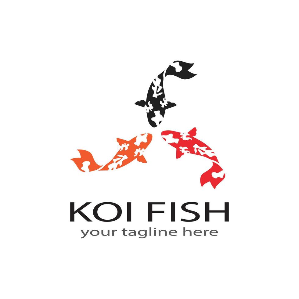 modelo de vetor de logotipo e símbolos de peixe koi