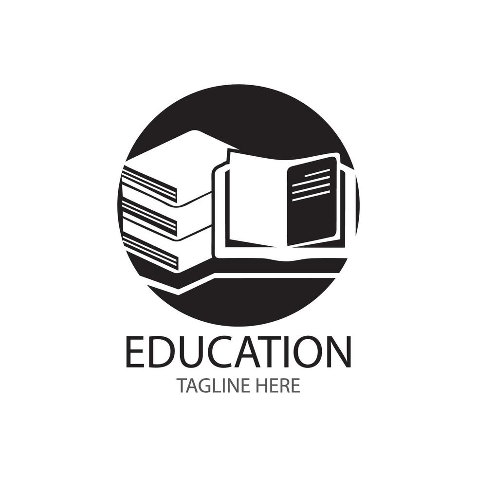 design de ilustração vetorial de modelo de logotipo de educação de livro vetor