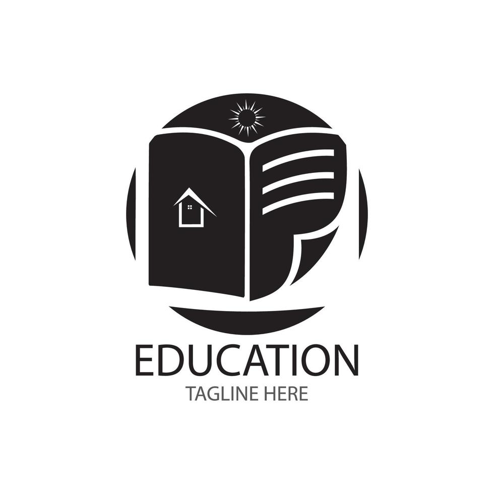 design de ilustração vetorial de modelo de logotipo de educação de livro vetor