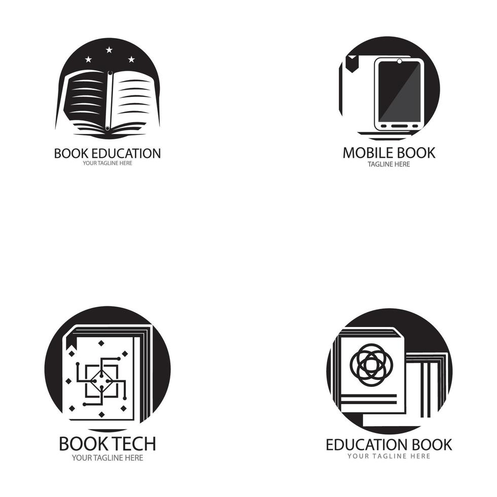 design de ilustração vetorial de modelo de logotipo de educação de livro vetor