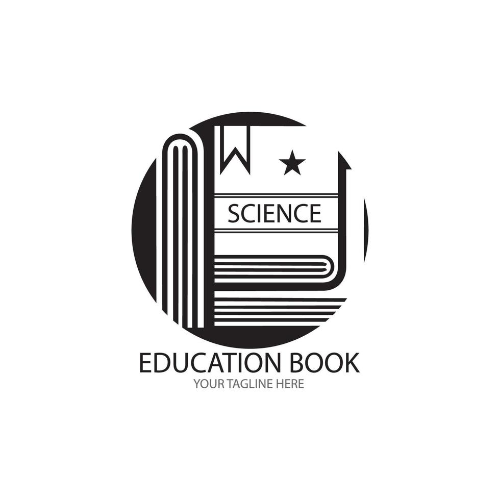 design de ilustração vetorial de modelo de logotipo de educação de livro vetor