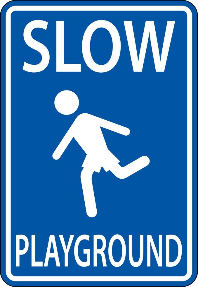 sinal de playground lento em fundo branco vetor