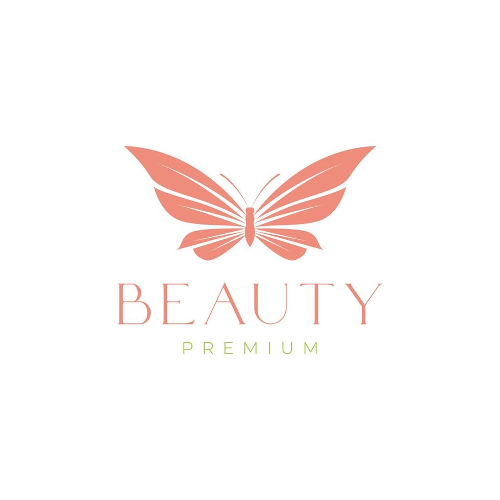 design de logotipo de borboleta estética de beleza feminina vetor