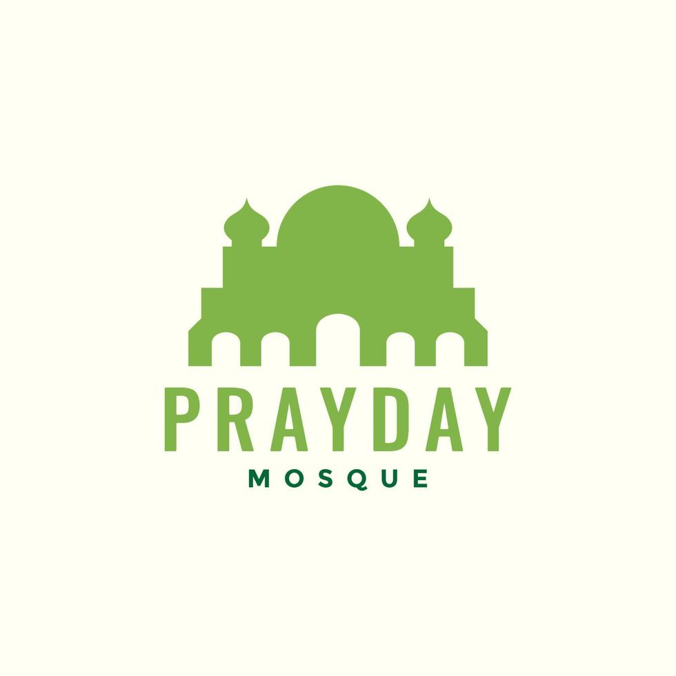 design de logotipo de cúpula de mesquita antiga vetor