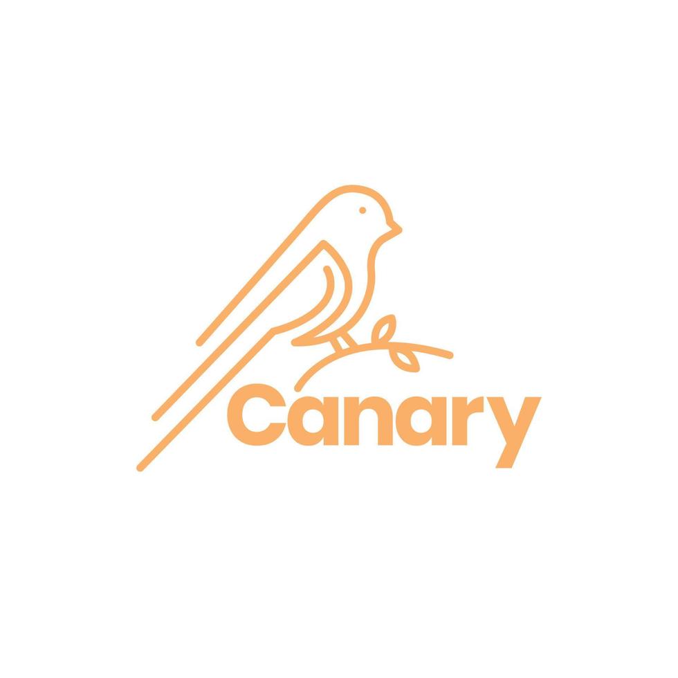design de logotipo de pássaro canário mínimo vetor