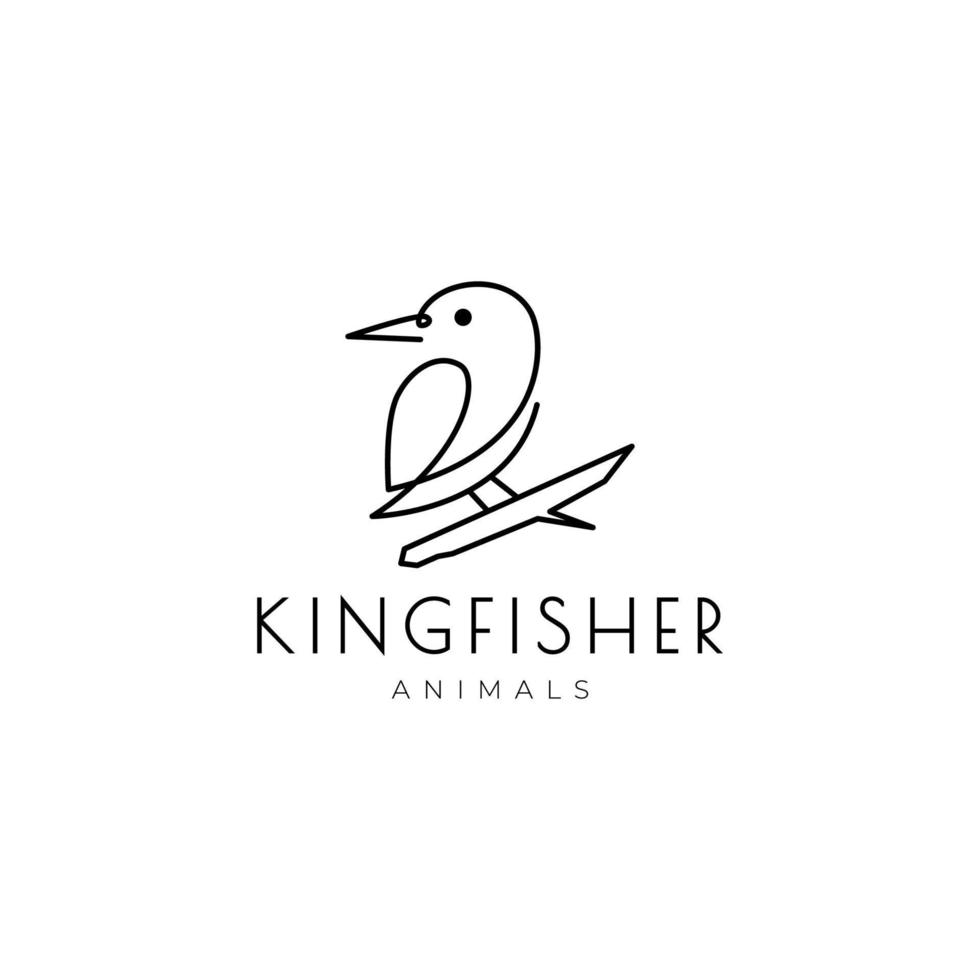 design de logotipo de pequeno pássaro martim-pescador vetor
