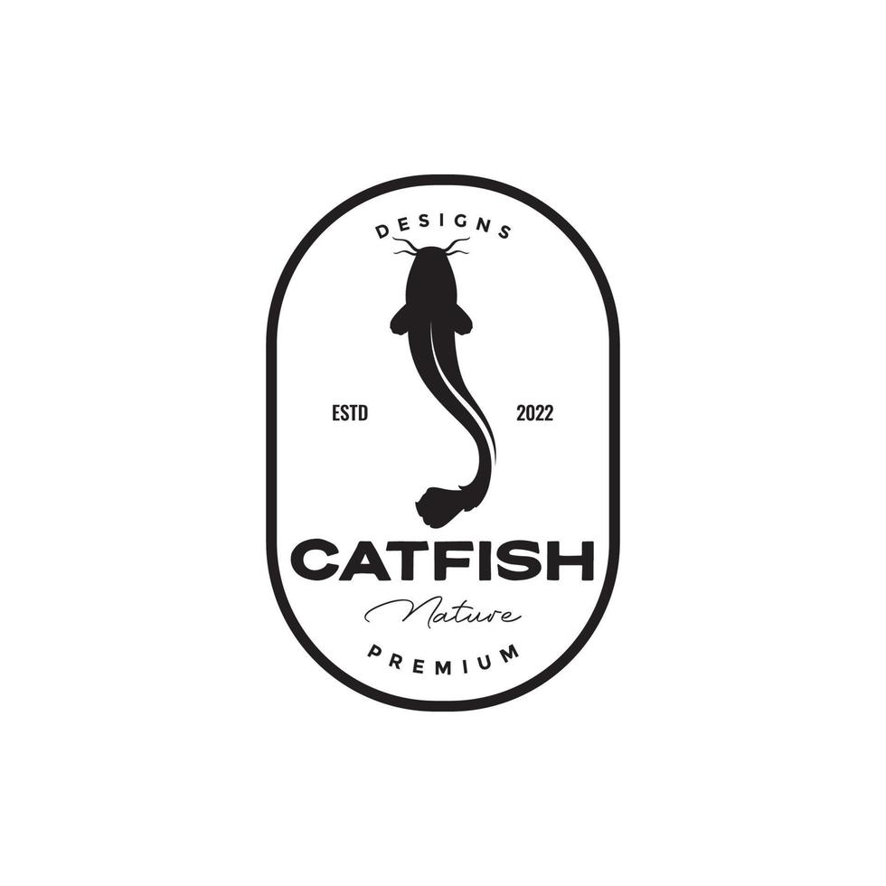 distintivo de logotipo de comida moderna isolado de peixe-gato vetor