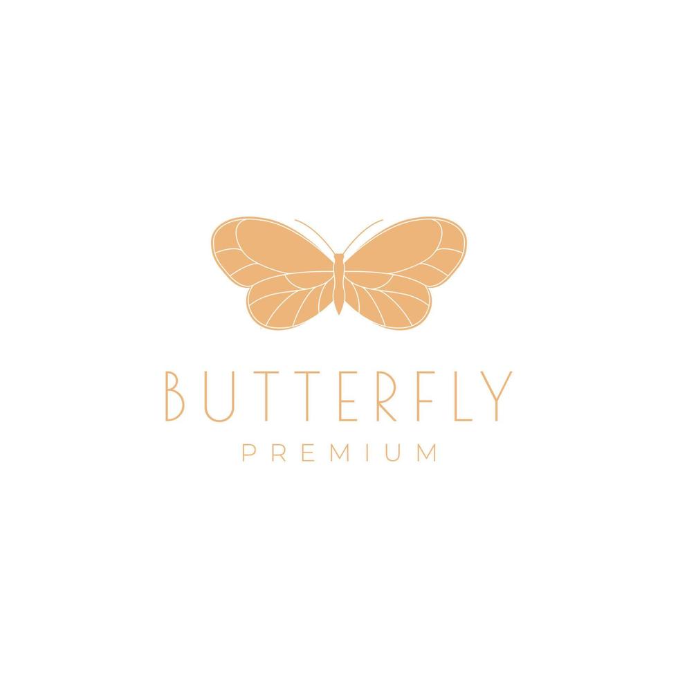 design de logotipo de inseto de borboleta pastel vetor