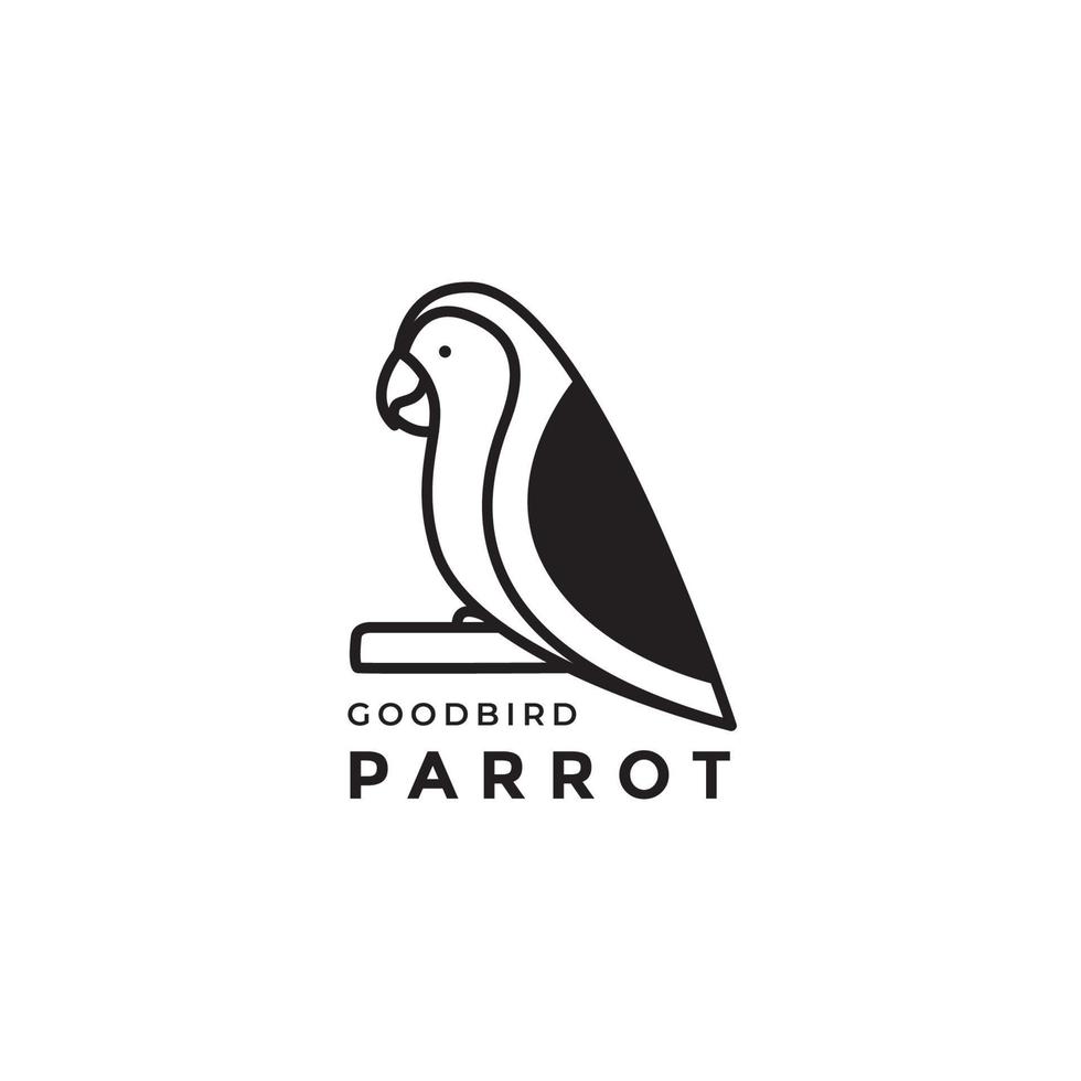 design de logotipo minimalista pequeno papagaio vetor