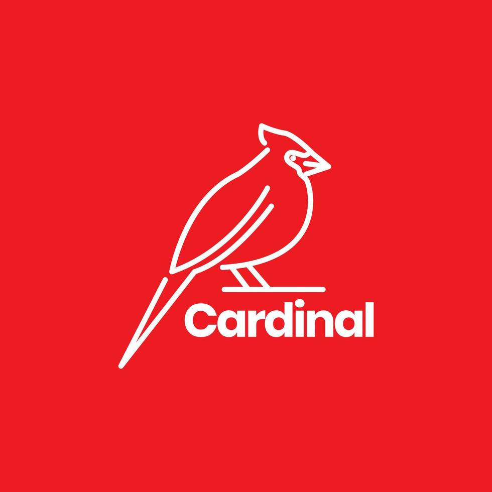 linhas design de logotipo cardeal pássaro moderno vetor