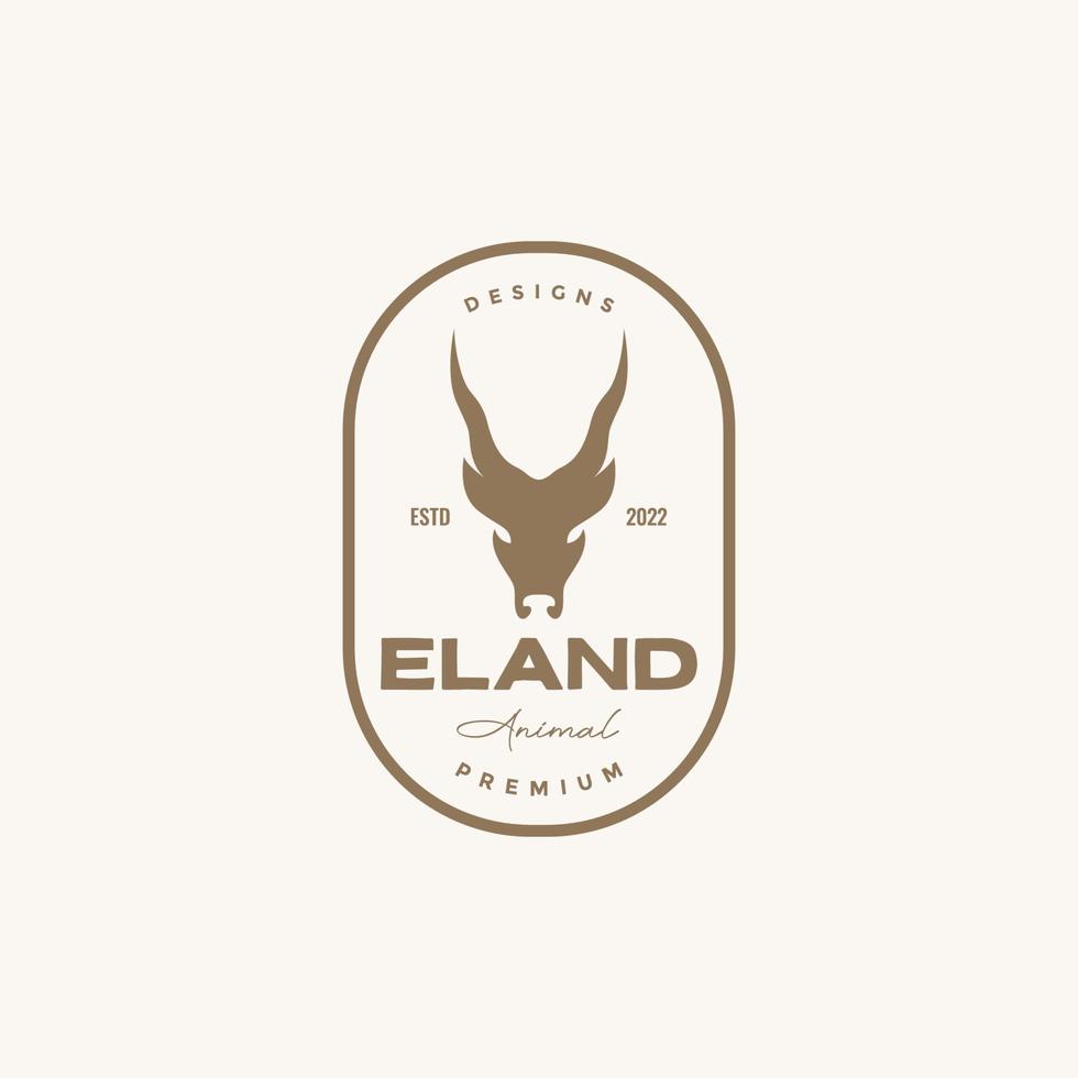 logotipo vintage de distintivo de caveira de eland vetor