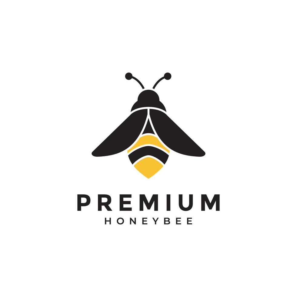 design moderno de logotipo de abelha colorida vetor