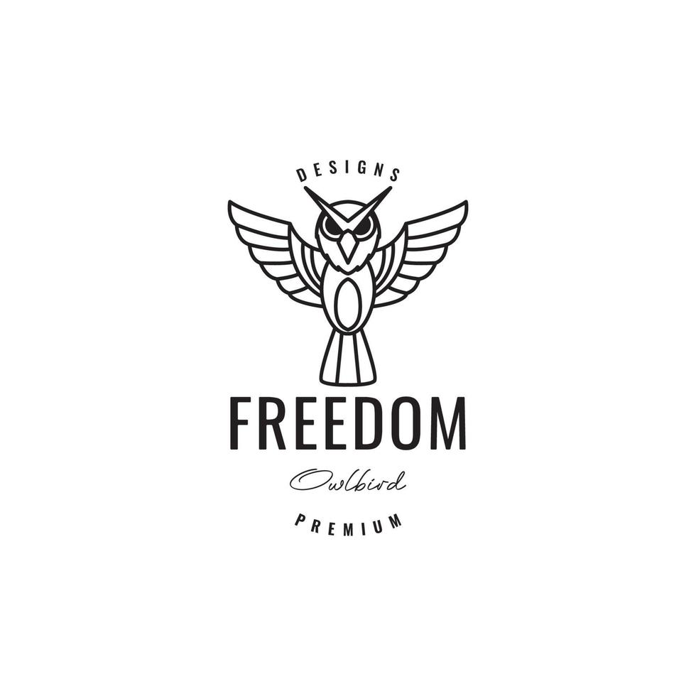 design de logotipo de coruja de mosca poligonal hipster vetor