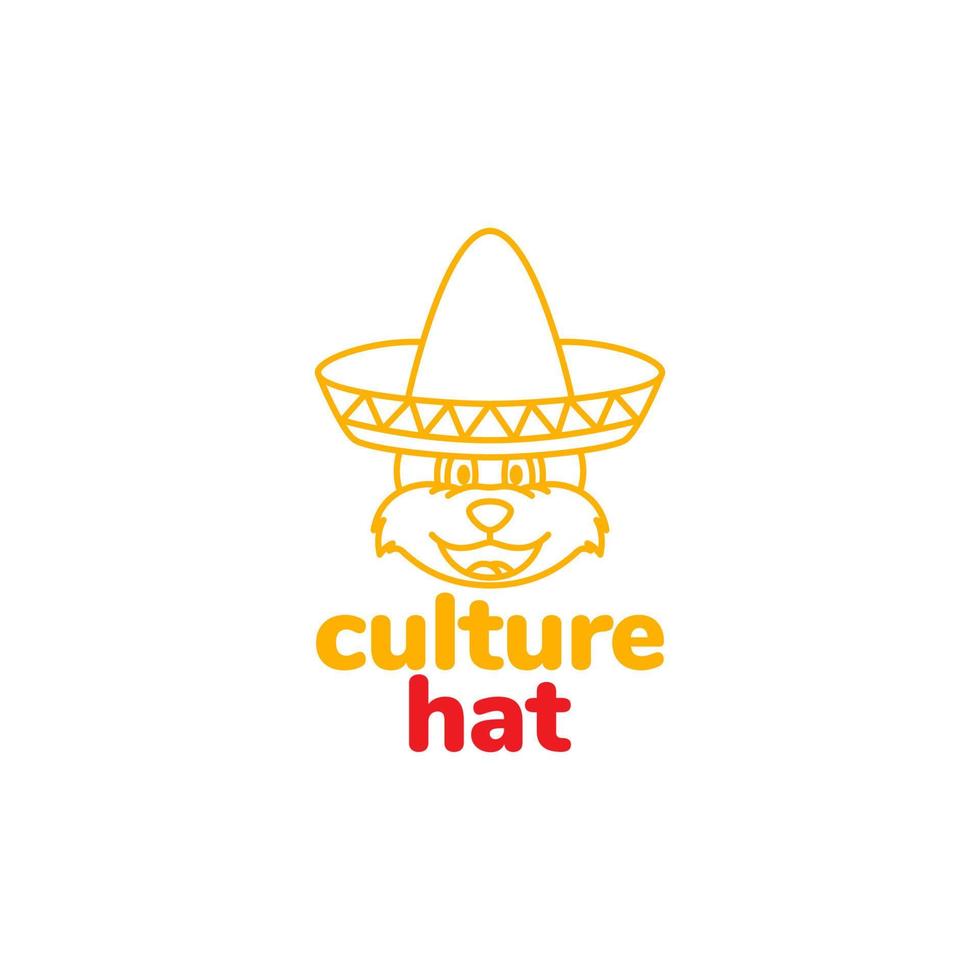 sombrero com design de logotipo de coelho vetor