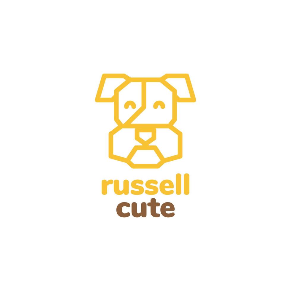 cabeça russell terrier cão logotipo fofo vetor