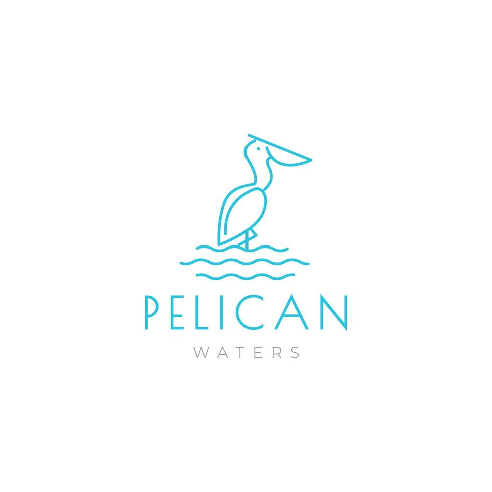 vetor mínimo de design de logotipo pelicano