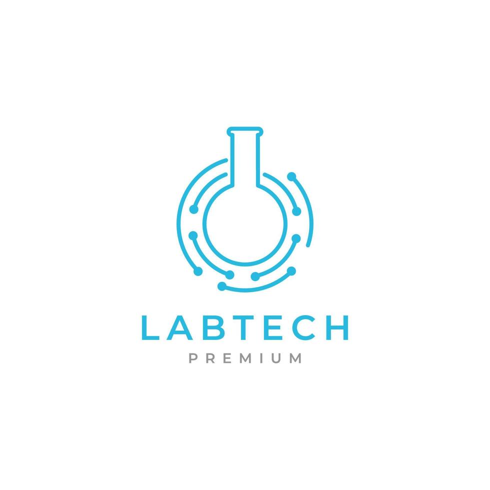 design de logotipo de tecnologia de laboratório de vidro vetor